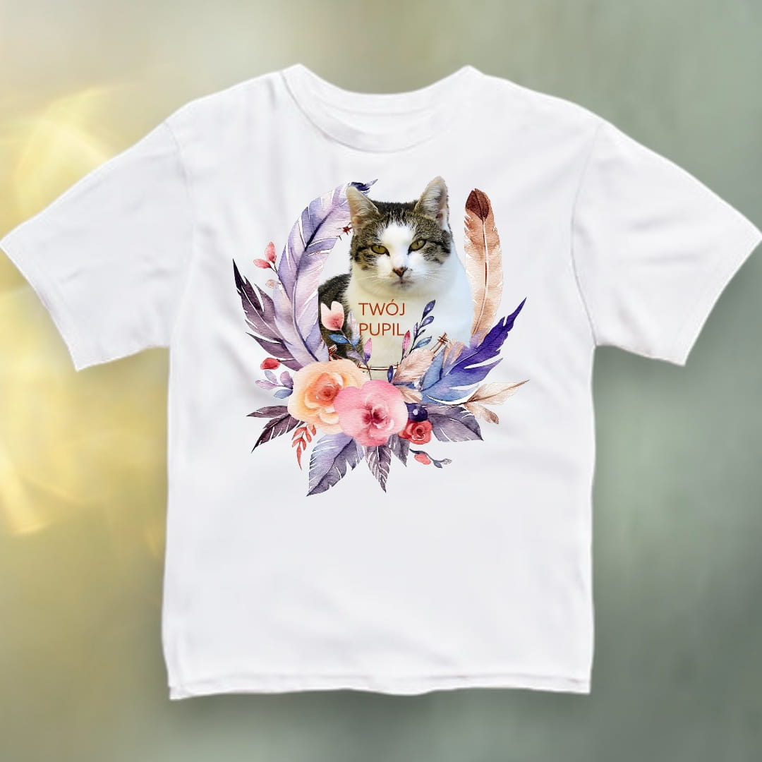 Koszulka z Twoim Pupilem Personalizacja / Biała / Czarna / Dziecięca Unisex / Boho 3