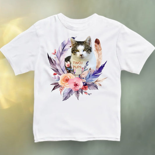 Koszulka z Twoim Pupilem Personalizacja / Biała / Czarna / Dziecięca Unisex / Boho 3