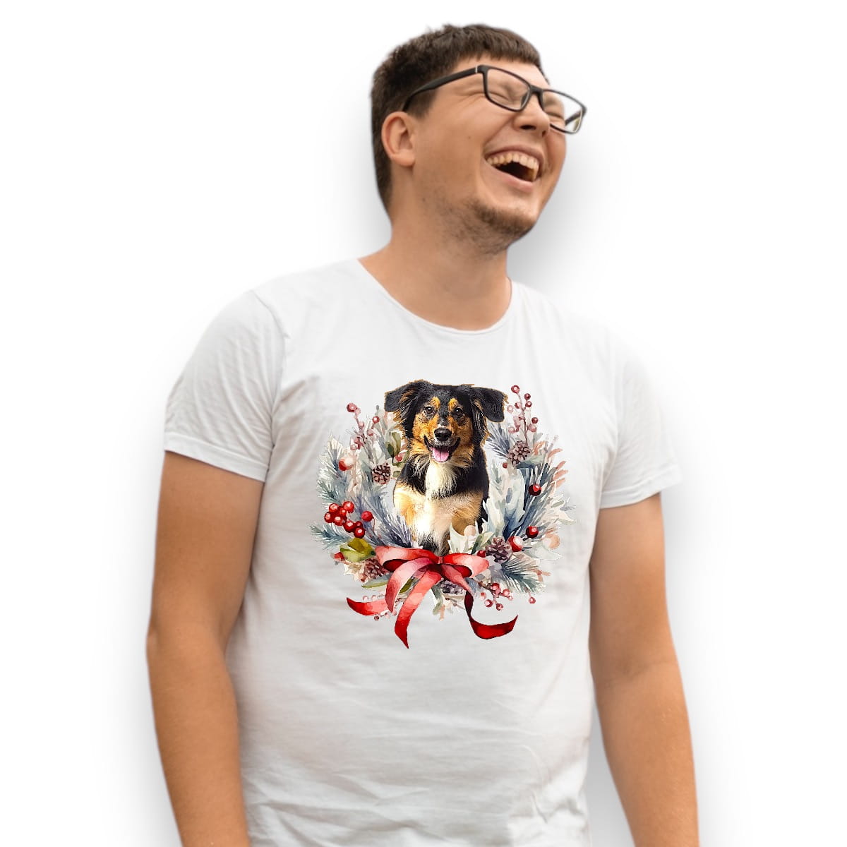T-shirt z nadrukiem Twój Pupil na koszulce Biały / Czarny / Unisex / Boże Narodzenie 9