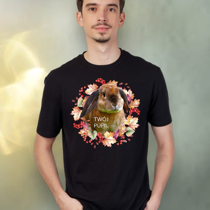 T-shirt z nadrukiem Twój pupil na koszulce Biały / Czarny / Unisex / Jesień 4