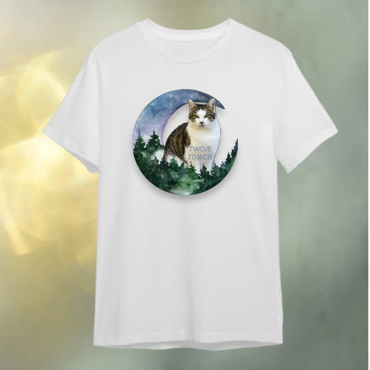 T-shirt z nadrukiem Twój Pupil na koszulce Biały / Czarny / Unisex / Księżyc 1