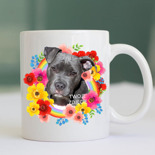 Personalizowany Kubek ze zdjęciem Twojego Pupila /Tęcza 2