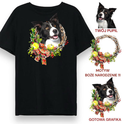 T-shirt z nadrukiem Twój Pupil na koszulce Biały / Czarny / Unisex / Boże Narodzenie 11