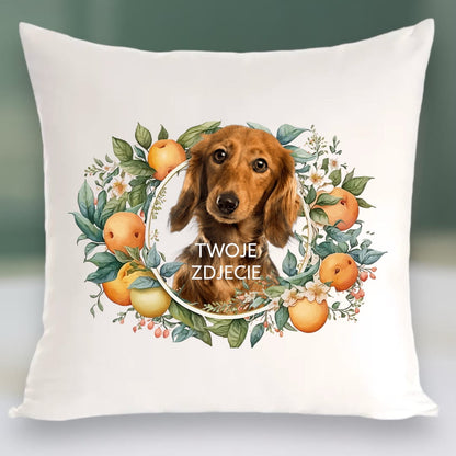 Personalizowany Prezent Poduszka z Twoim Pupilem / Pomarańcze