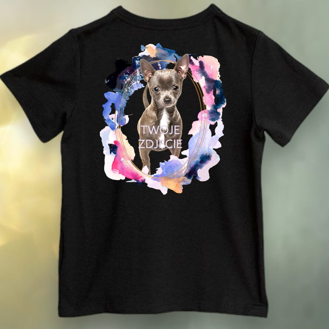 Koszulka z Twoim Pupilem Personalizacja / Biała / Czarna / Dziecięca Unisex / Plama 2