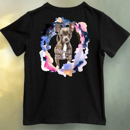 Koszulka z Twoim Pupilem Personalizacja / Biała / Czarna / Dziecięca Unisex / Plama 2