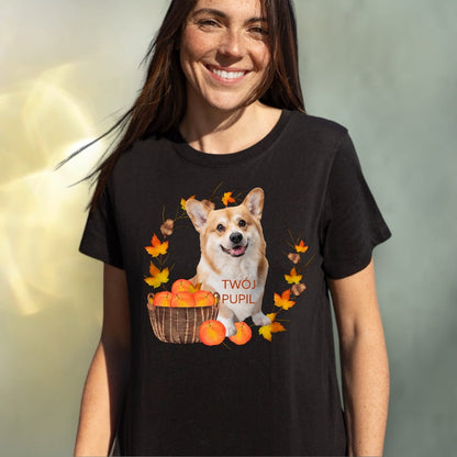 T-shirt z nadrukiem Twój Pupil na koszulce Biały / Czarny / Unisex / Jesień 2