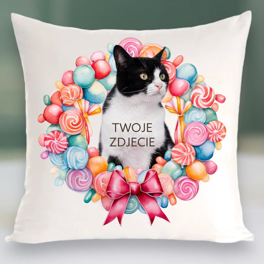Personalizowany Prezent Poduszka z Twoim Pupilem / Słodycze 1