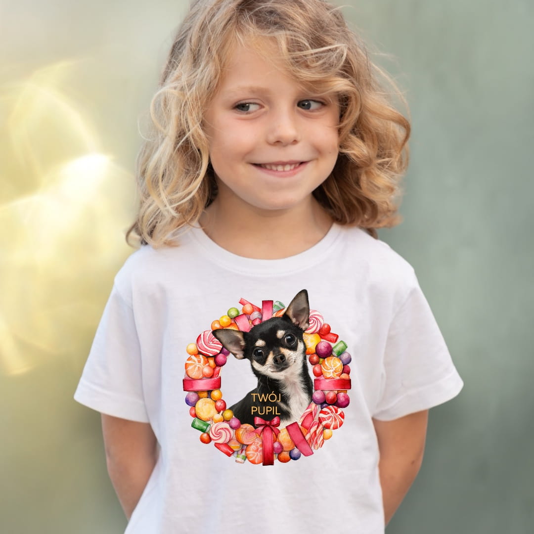 Koszulka z Twoim Pupilem Personalizacja / Biała / Czarna / Dziecięca Unisex / Lizaki 1