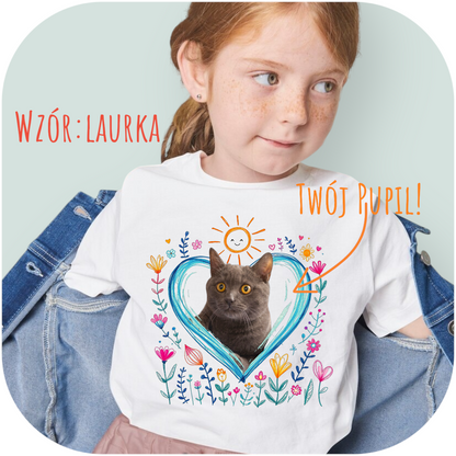 Koszulka z Twoim Pupilem Personalizacja / Biała / Czarna / Dziecięca Unisex / Laurka
