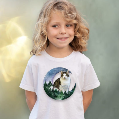 Koszulka z Twoim Pupilem Personalizacja / Biała / Czarna / Dziecięca Unisex / Księżyc 1