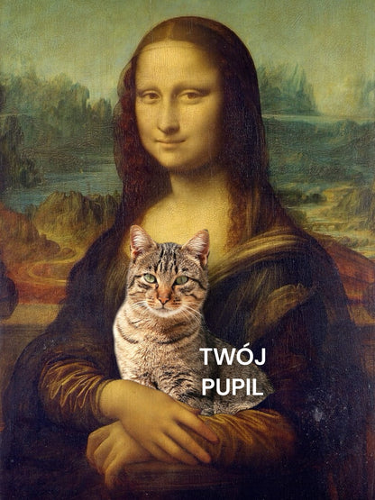 T-shirt z nadrukiem Twój Pupil na koszulce Biały / Unisex / Mona Lisa