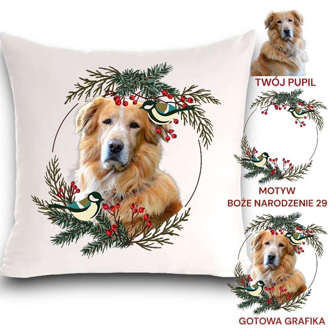 Personalizowany Prezent Poduszka z Twoim Pupilem / Boże Narodzenie 29
