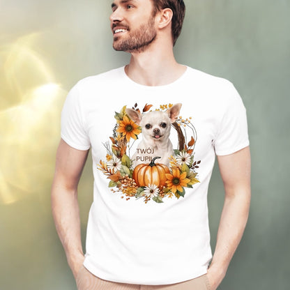T-shirt z nadrukiem Twój Pupil na koszulce Biały / Czarny / Unisex / Jesień 3