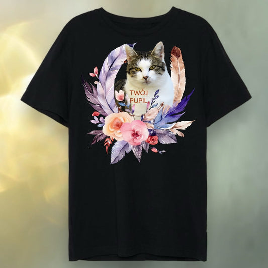 T-shirt z nadrukiem Twój Pupil na koszulce Biały / Czarny / Unisex / Boho 3