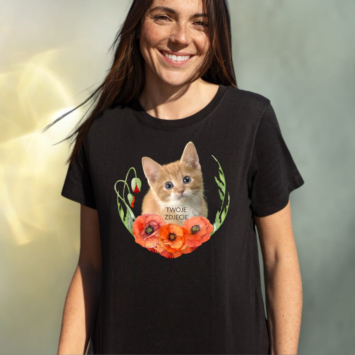 T-shirt z nadrukiem Twój Pupil na koszulce Biały / Czarny / Unisex / Maki 1