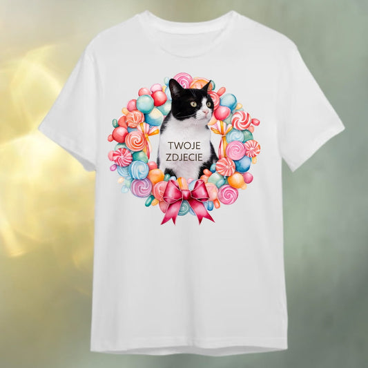 T-shirt z nadrukiem Twój Pupil na koszulce Biały / Czarny / Unisex / Słodycze 1