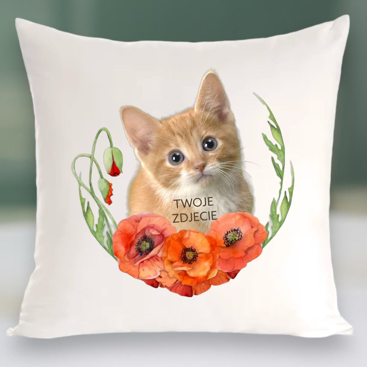Personalizowany Prezent Poduszka z Twoim Pupilem / Maki 1