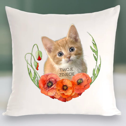 Personalizowany Prezent Poduszka z Twoim Pupilem / Maki 1