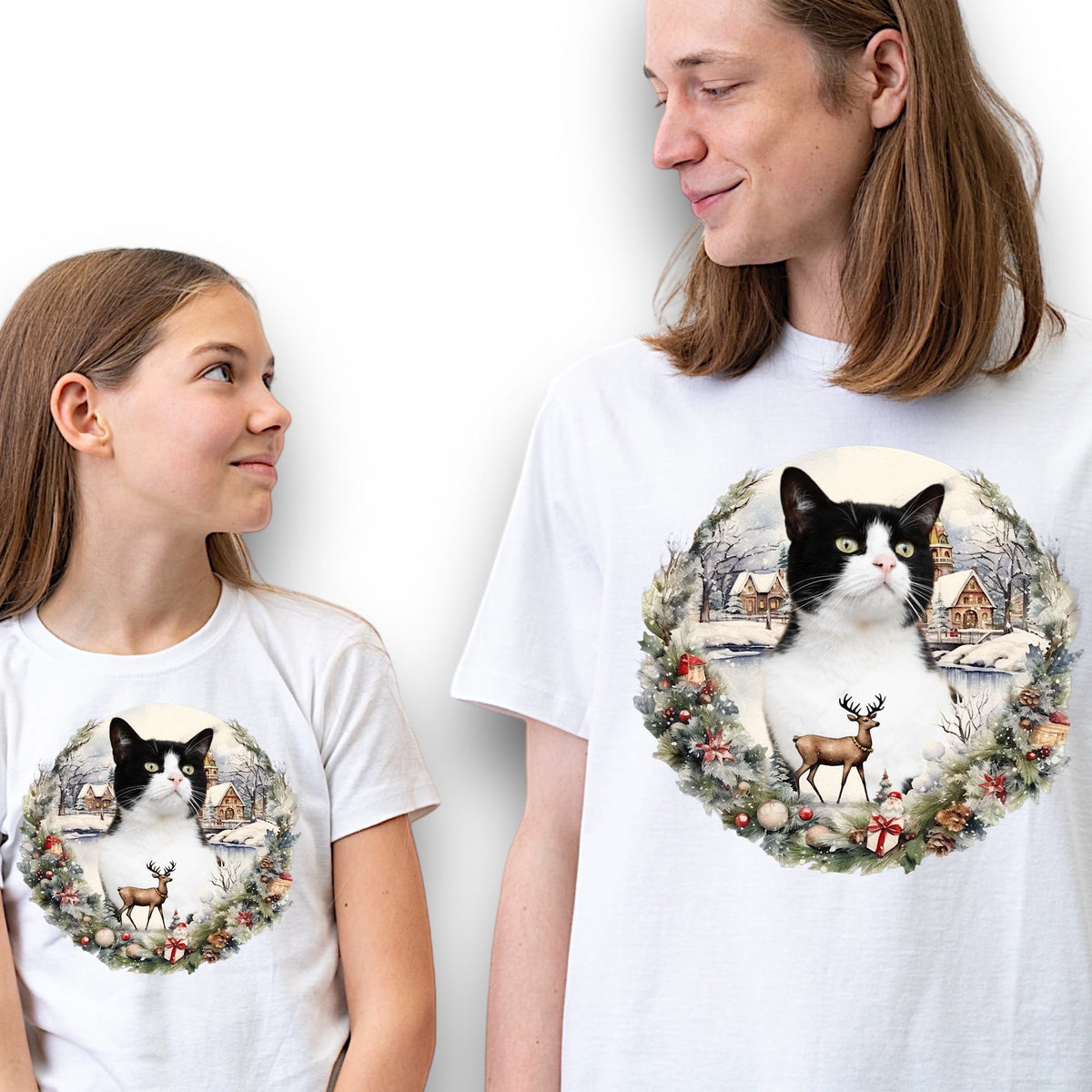 Koszulka z Twoim Pupilem Personalizacja / Biała / Czarna / Dziecięca Unisex / Boże Narodzenie 21