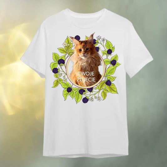 T-shirt z nadrukiem Twój Pupil na koszulce Biały / Czarny / Unisex / Jeżyny 1