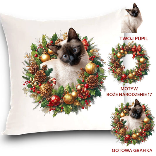 Personalizowany Prezent Poduszka z Twoim Pupilem / Boże Narodzenie 17