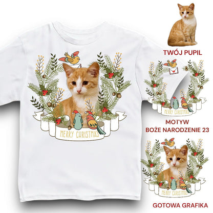 Koszulka z Twoim Pupilem Personalizacja / Biała / Czarna / Dziecięca Unisex / Boże Narodzenie 23