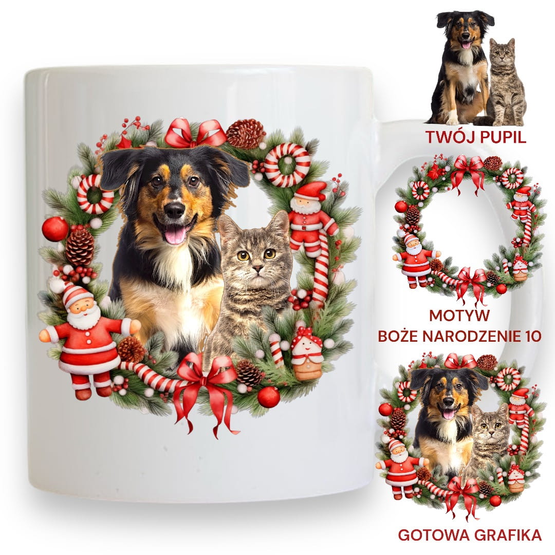 Personalizowany Kubek ze zdjęciem Twojego Pupila / Boże Narodzenie 10