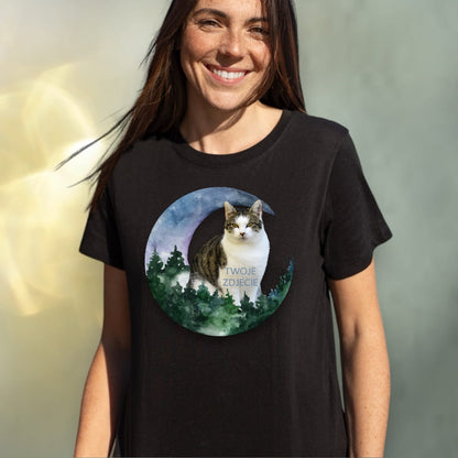 T-shirt z nadrukiem Twój Pupil na koszulce Biały / Czarny / Unisex / Księżyc 1