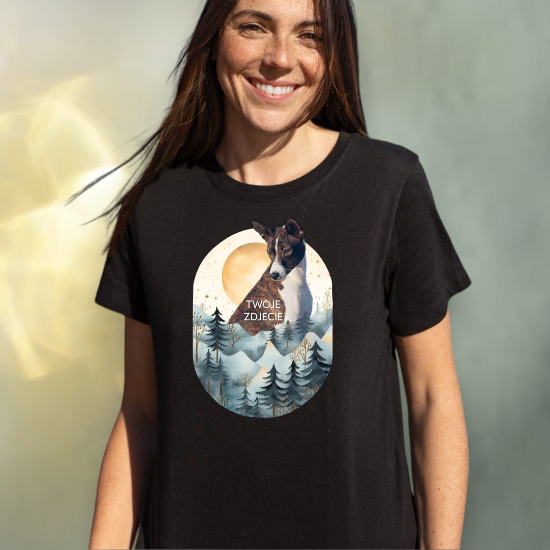 T-shirt z nadrukiem Twój Pupil na koszulce Biały / Czarny / Unisex / Krajobraz 3