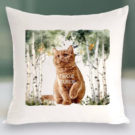 Personalizowany Prezent Poduszka z Twoim Pupilem / Las 6