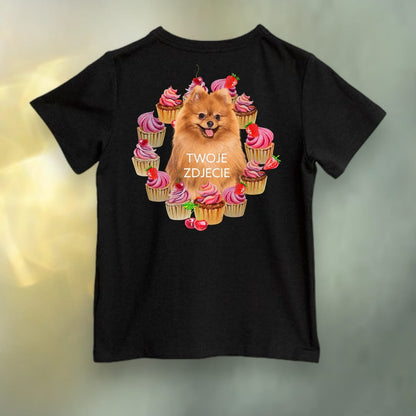 Koszulka z Twoim Pupilem Personalizacja / Biała / Czarna / Dziecięca Unisex / Babeczki