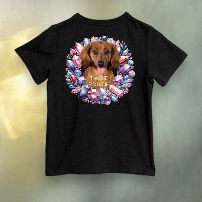 Koszulka z Twoim Pupilem Personalizacja / Biała / Czarna / Dziecięca Unisex / Kryształy 1