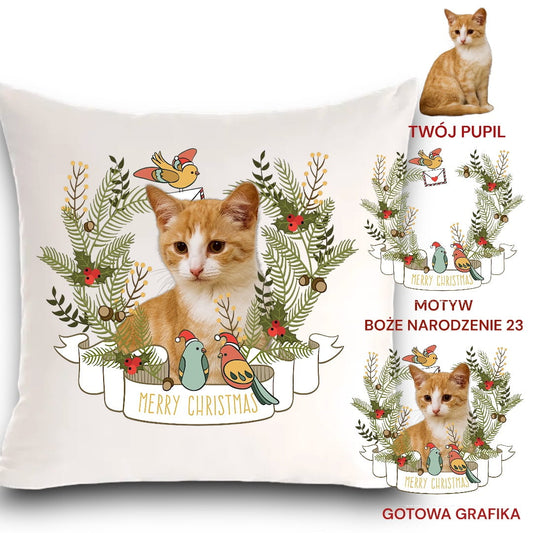 Personalizowany Prezent Poduszka z Twoim Pupilem / Boże Narodzenie 23