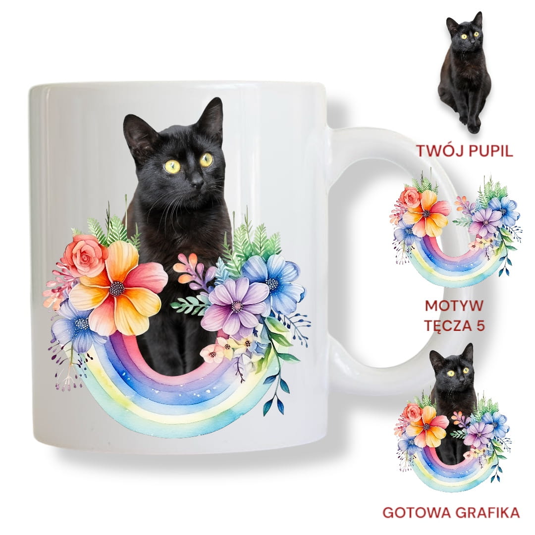 Personalizowany Kubek ze zdjęciem Twojego Pupila / Tęcza 5