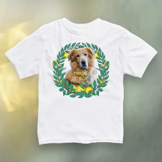 Koszulka z Twoim Pupilem Personalizacja / Biała / Czarna / Dziecięca Unisex / Cytryny 1