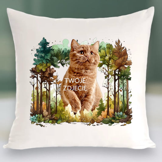 Personalizowany Prezent Poduszka z Twoim Pupilem / Las 5