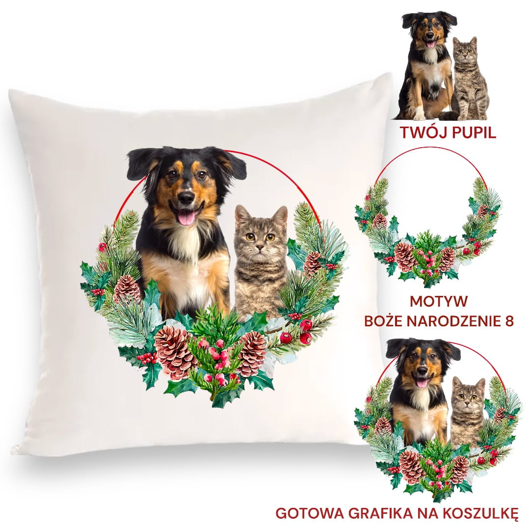 Personalizowany Prezent Poduszka z Twoim Pupilem / Boże Narodzenie 8