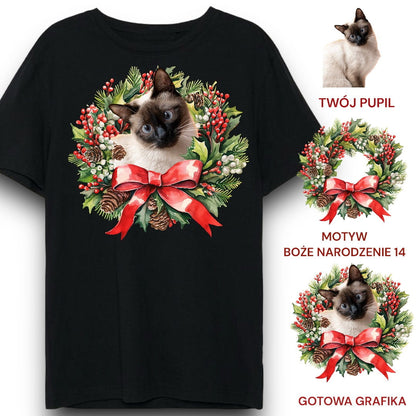 T-shirt z nadrukiem Twój Pupil na koszulce Biały / Czarny / Unisex / Boże Narodzenie 14