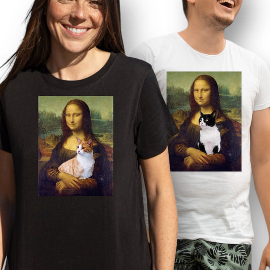 T-shirt z nadrukiem Twój Pupil na koszulce Biały / Unisex / Mona Lisa
