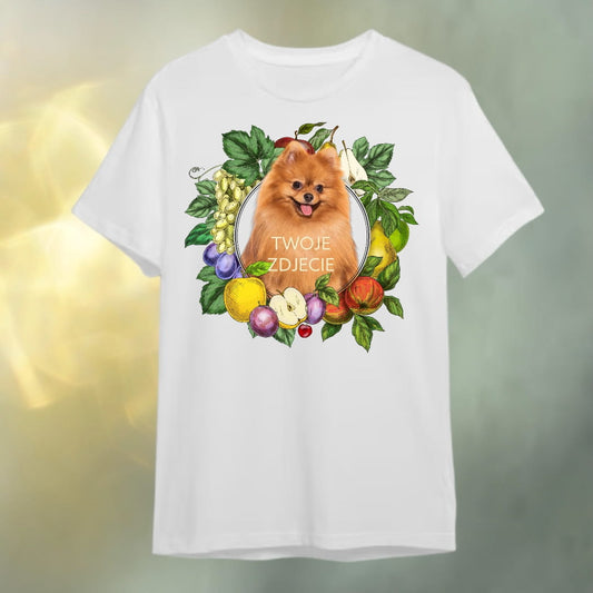 T-shirt z nadrukiem Twój Pupil na koszulce Biały / Czarny / Unisex / Owoce