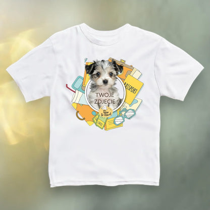 Koszulka z Twoim Pupilem Personalizacja / Biała / Czarna / Dziecięca Unisex / Travel 1
