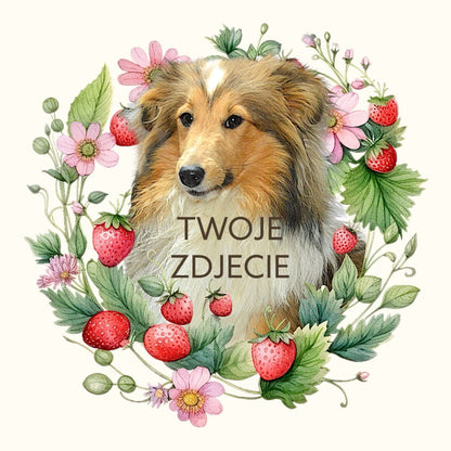 T-shirt z nadrukiem Twój Pupil na koszulce Biały / Czarny / Unisex / Truskawki 2