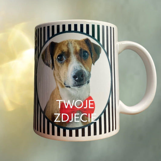Personalizowany Kubek ze zdjęciem Twojego Pupila / Paski