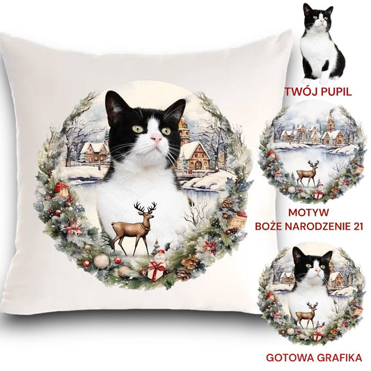 Personalizowany Prezent Poduszka z Twoim Pupilem / Boże Narodzenie 21