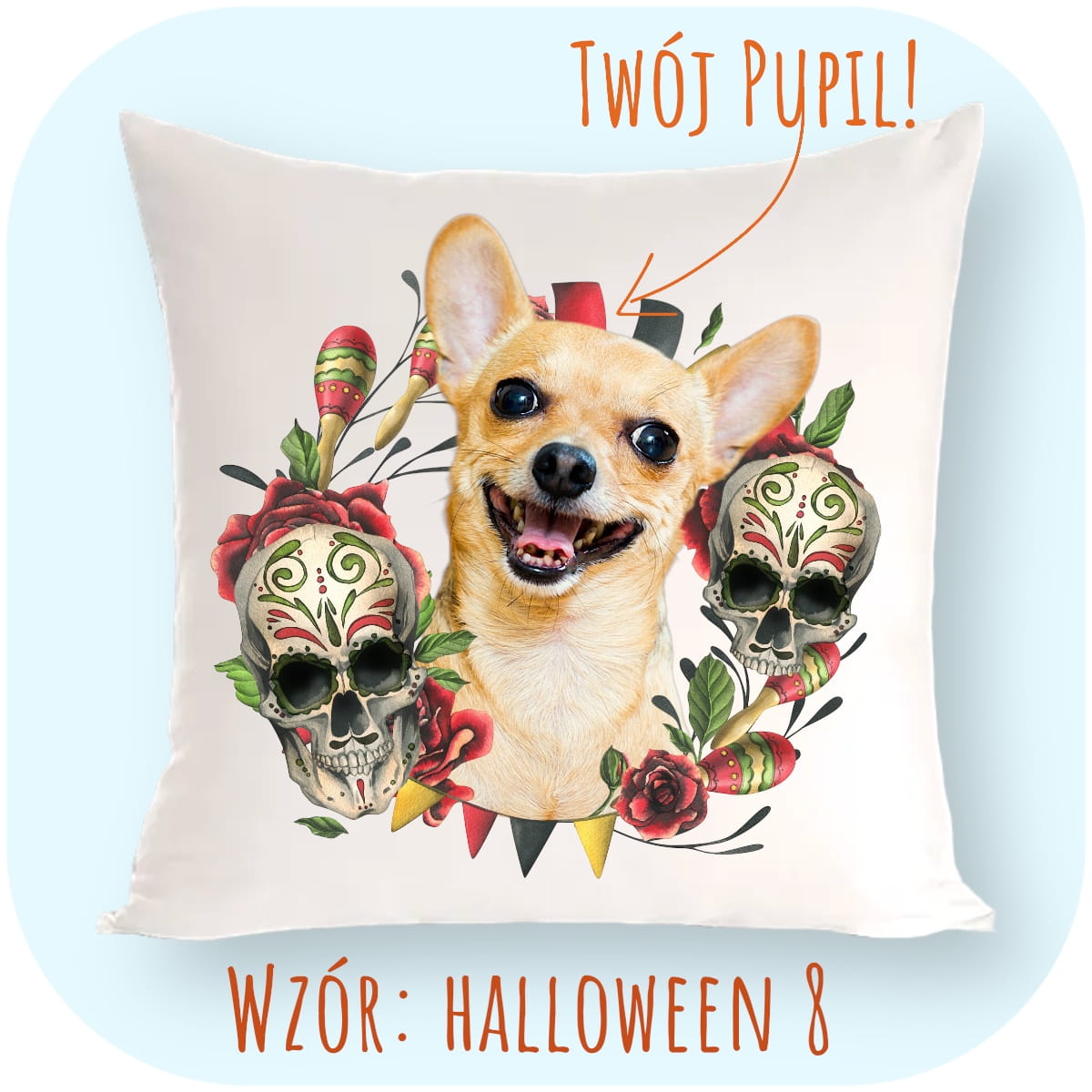 Personalizowany Prezent Poduszka z Twoim Pupilem / Halloween 8