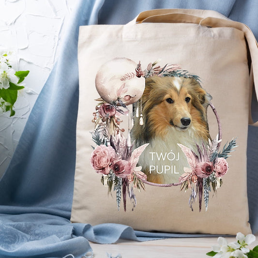 Personalizacja eko Torba ze zdjęciem Twojego Pupila / Boho 2