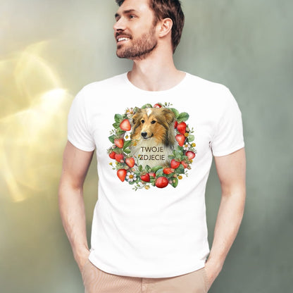 T-shirt z nadrukiem Twój Pupil na koszulce Biały / Czarny / Unisex / Truskawki 3