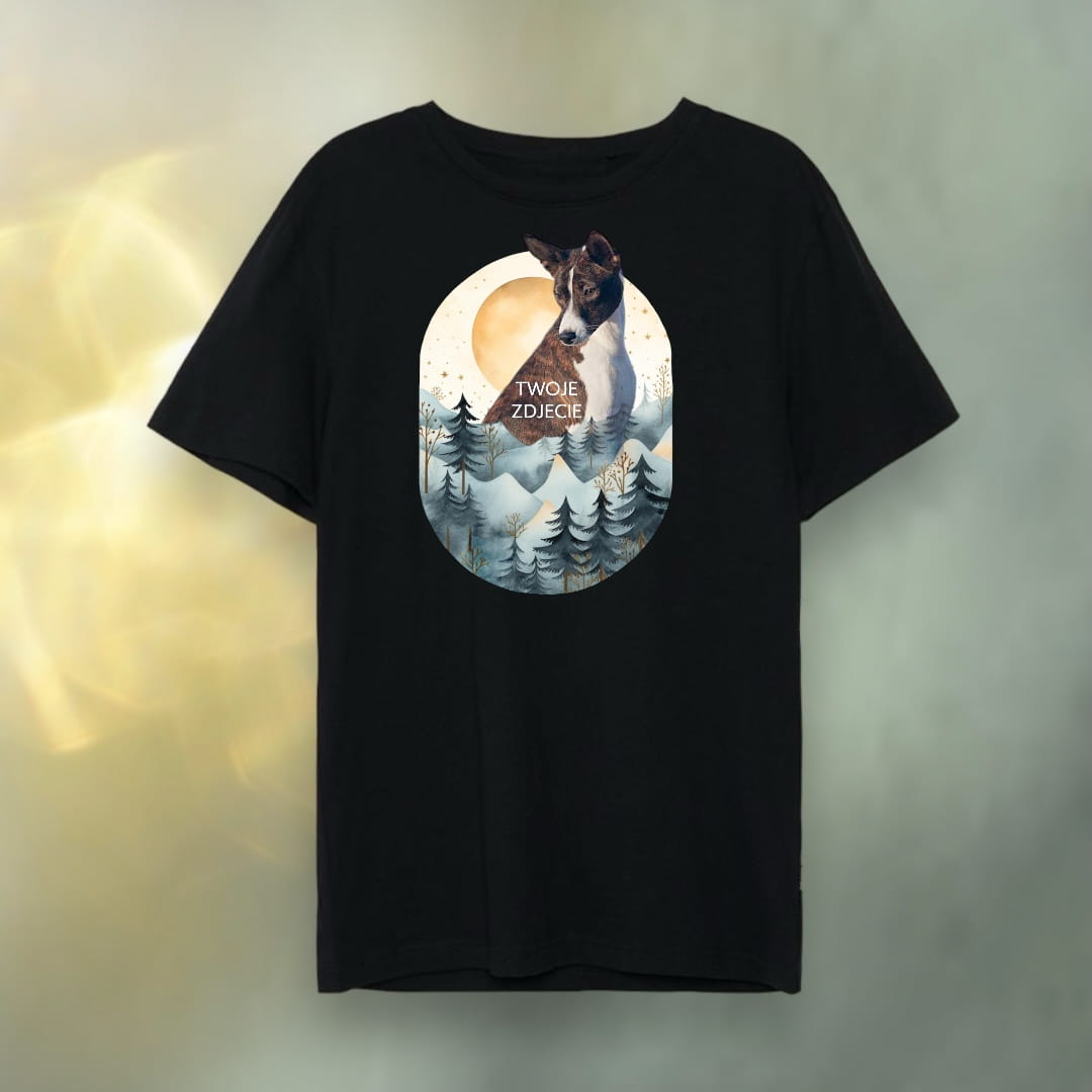 T-shirt z nadrukiem Twój Pupil na koszulce Biały / Czarny / Unisex / Krajobraz 3
