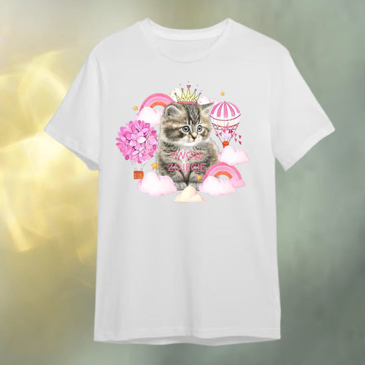 T-shirt z nadrukiem Twój Pupil na koszulce Biały / Czarny / Unisex / Lot balonem 1